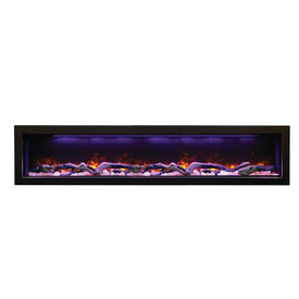 Panorama 72" Electric Deep Built-In Electric Fireplace with Optional Black Steel Surround