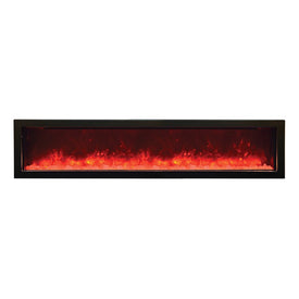 Panorama 72" Electric Slim Built-In Electric Fireplace with Optional Black Steel Surround