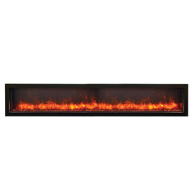 Panorama 88" Electric Deep Built-In Electric Fireplace with Optional Black Steel Surround