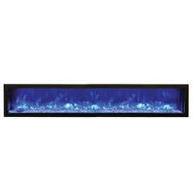 Panorama 88" Electric Slim Built-In Electric Fireplace with Optional Black Steel Surround