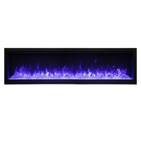 Symmetry-XT 74" Extra-Tall Clean Face Built-In Electric Fireplace with Black Steel Surround