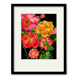Vintage Bouquet IV 16" x 20" Framed and Matted Art