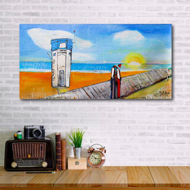 William Debilzan Lagune Beach Lifeguard 12" x 24" Gallery-Wrapped Canvas Wall Art