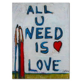 William Debilzan All You Need Is Love 30x24 16" x 20" x 2" Gallery-Wrapped Canvas Wall Art