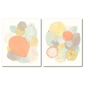 Abstract Succulents I & Abstract Succulents II 16" x 20" Canvas Two-piece Set