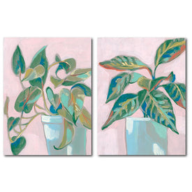 Quirky Plant I & Quirky Plant II 12" x 18" Canvas Two-piece Set