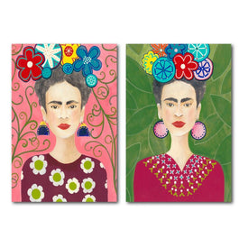 Frida Floral I & Frida Floral II 12" x 18" Canvas Two-piece Set