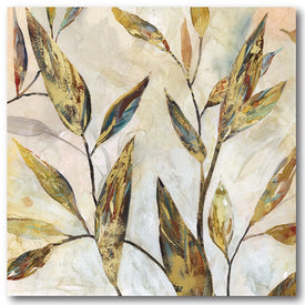 Gilded Leaves II 24" x 24" Gallery-Wrapped Canvas Wall Art