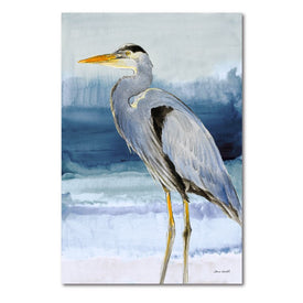 Heron On Blue I 12" x 18" Gallery-Wrapped Canvas Wall Art