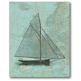 Coastal Map Anchor I 20" x 24" Gallery-Wrapped Canvas Wall Art