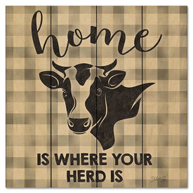 Home Is Where Your Herd Is 12" x 12" Wood Pallet Wall Art