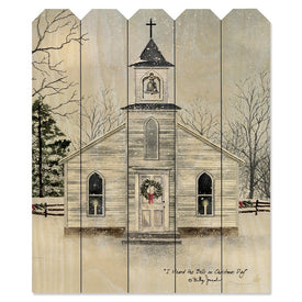 I Heard The Bells On Christmas Day 9" x 12" Wood Picket Wall Art
