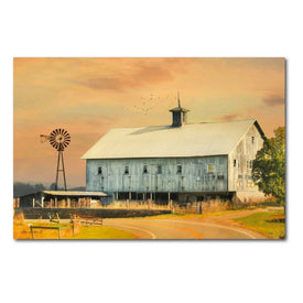 Barn on the Curve 18" x 26" Gallery-Wrapped Canvas Wall Art