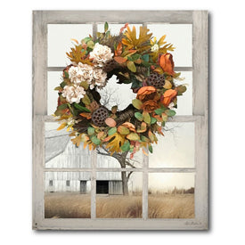 Fall Window View I 16" x 20" Gallery-Wrapped Canvas Wall Art