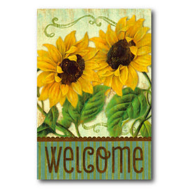 Sunflower Welcome 12" x 18" Gallery-Wrapped Canvas Wall Art
