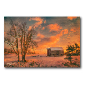 Farmland Sunset 16" x 20" Gallery-Wrapped Canvas Wall Art