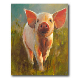Piglet on the Farm 30" x 40" Gallery-Wrapped Canvas Wall Art