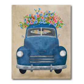 Pickup Blue Floral 16" x 20" Gallery-Wrapped Canvas Wall Art