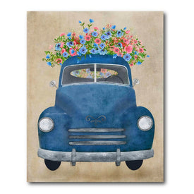 Pickup Blue Floral 20" x 24" Gallery-Wrapped Canvas Wall Art