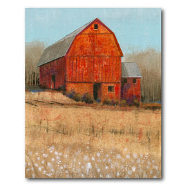 Red Barn View I 30" x 40" Gallery-Wrapped Canvas Wall Art