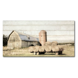 Wagon of Hay 12" x 24" Gallery-Wrapped Canvas Wall Art