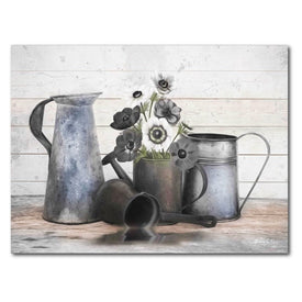 Floral Farmhouse I 12" x 18" Gallery-Wrapped Canvas Wall Art