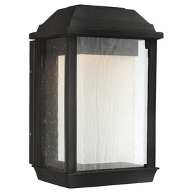 Wall Light McHenry Outdoor 1 Lamp Textured Black Clear Seeded/White Opal T-24/cETL Integrated Array 9 Watt
