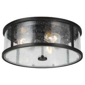 Ceiling Light Dakota 3 Lamp Espresso Clear Seeded