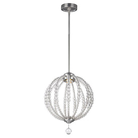 Pendant Oberlin 1 Lamp Satin Nickel Crystal