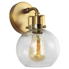 Sconce Clara 1 Lamp Burnished Brass Clear Seeded