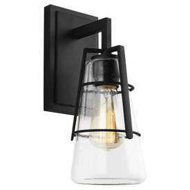 Sconce Adelaide 1 Lamp Midnight Black Clear Seeded