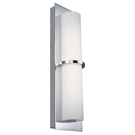 Sconce Cynder 1 Lamp Chrome White Opal Etched ADA