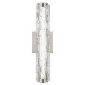 Sconce Cutler 1 Lamp Satin Nickel Clear Staggered Stone