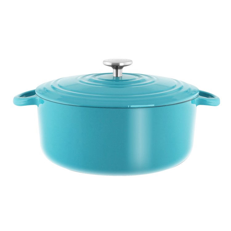 Merten and Storck, Enameled Iron 5.3-QT Dutch Oven, Teal