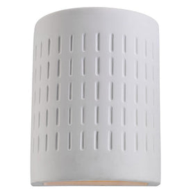 Paintable Ceramic Single-Light LED Outdoor Wall Sconce
