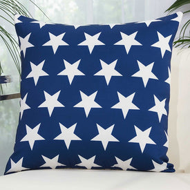 Mina Victory Stars Navy/White 20" x 20" Outdoor Throw Pillow