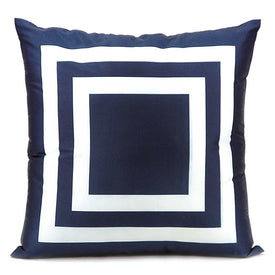 Mina Victory Squares Navy 20" x 20" Outdoor Throw Pillow
