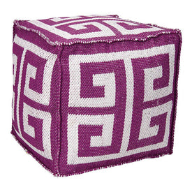 Mina Victory Greek Key Lilac 16" x 16" Outdoor Cube