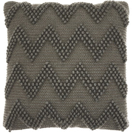 Mina Victory Life Styles Large Chevron Bands Charcoal 20" x 20" Throw Pillow