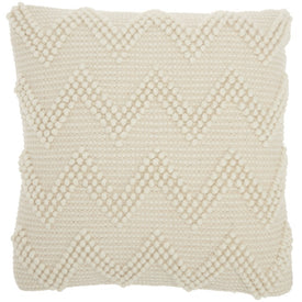 Mina Victory Life Styles Large Chevron Bands Ivory 20" x 20" Throw Pillow