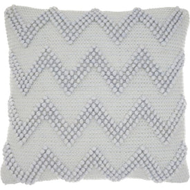 Mina Victory Life Styles Large Chevron Bands Sky 20" x 20" Throw Pillow