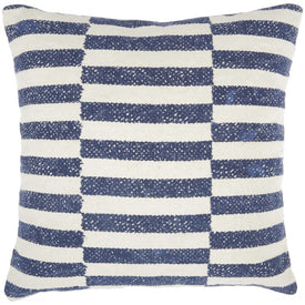 Life Styles Printed Stripes Navy 20" x 20" Throw Pillow