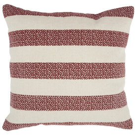 Mina Victory Life Styles Printed Stripes Red 20" x 20" Throw Pillow