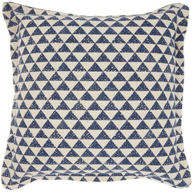 Life Styles Printed Triangles Indigo 20" x 20" Throw Pillow