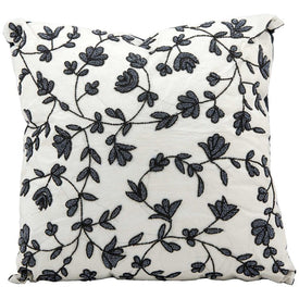 Mina Victory Luminescence Floral Black/White 20" x 20" Throw Pillow
