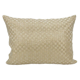 Mina Victory Couture Woven Luster Beige 10" x 14" Throw Pillow