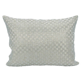 Mina Victory Couture Woven Luster Silver 10" x 14" Throw Pillow