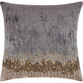 Mina Victory Couture Luster Beaded Stargaze Charcoal 18" x 18" Throw Pillow