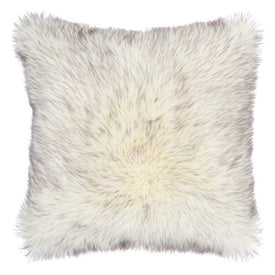 Mina Victory Tip Dyed Faux Fur Gray 22" x 22" Throw Pillow