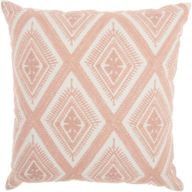 Mina Victory Life Styles Crochet Diamonds Rose 18" x 18" Throw Pillow
